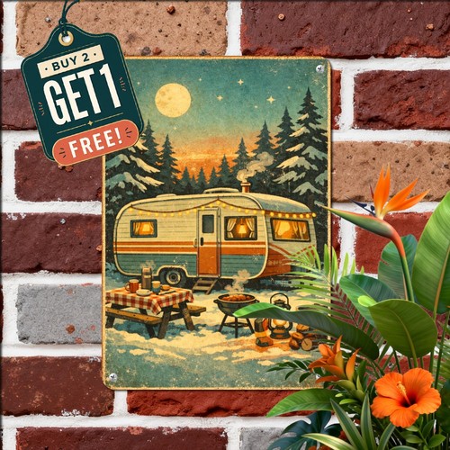 Retro camper trailer - retro, adventure